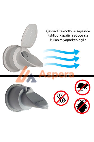 kuis 1 Adet Koku Önleyici Çekvalfli Adaptör ContaØ50 Lavabo & Eviye Gideri için