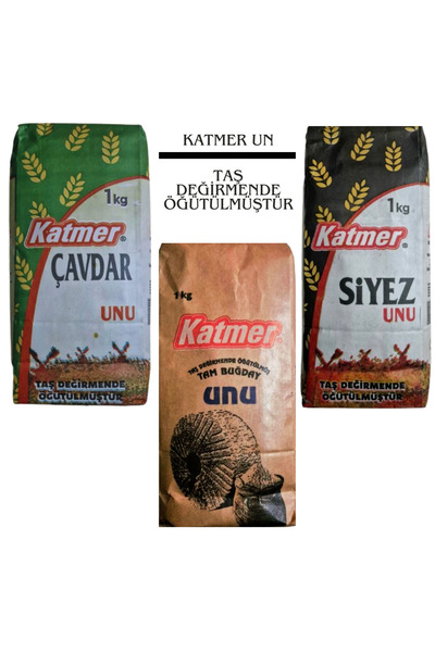 Katmer Siyez Çavdar Tam Buğday Un 3 x 1 kg 3 lü Set
