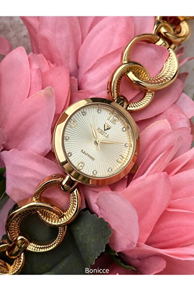 Fiesta Altın Sarısı Çelik Kelepçe Kordon Kol Saati