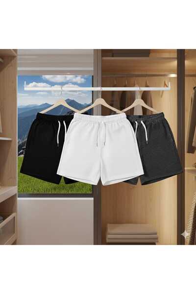 NETTENSTORE ERKEK LACİVERT BERMUDA SPORTWEAR WHAT BASKILI YAZLIK RAHAT SPOR ŞORT