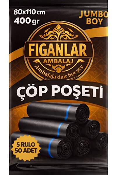 figanlar ambalaj 50 Adet Kalın 10'Lu 400 gr 80x110 Çöp Poşeti Çöp Torbası çok...