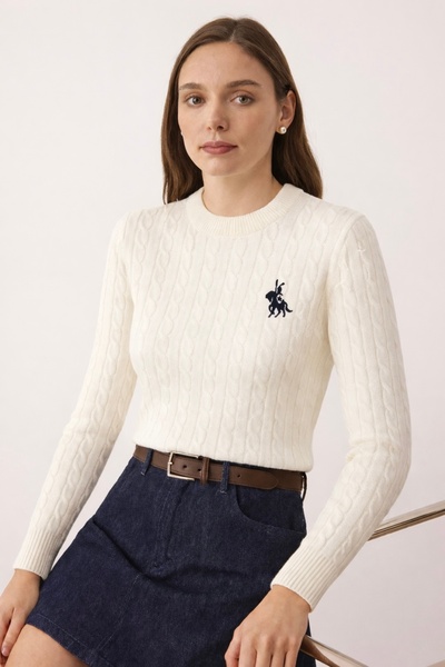 Noi Belis سترة تريكو رفيعة بتفاصيل تطريز على شكل حصان AW25KZ0117