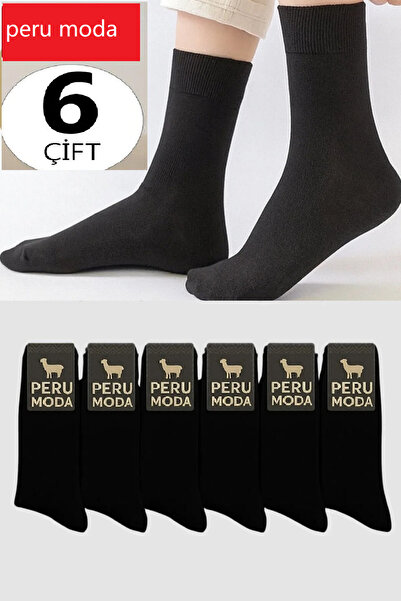 peru moda Kadın Erkek Siyah Soket Çorap Seti Terletmeyen, Kokusuz, Unisex Pam...