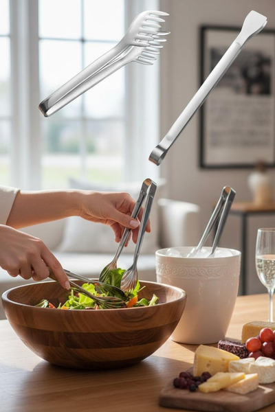 Hisar Tulip 3 Piece Serving Tongs Set