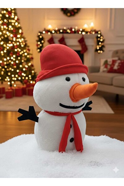 elifim home Peluş Kardan Adam 45 Cm Yeni Yıl Yılbaşı Hediyelik
