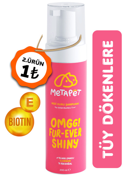 Metapet Tüy Döken Kedilere Özel Kuru Bakım Şampuanı, E Vitamini Ve Doğal Yağl...