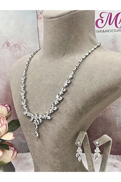 ZİRKONTAŞ Zirkon Taşlı Çelik Silver Model Set (Set7)