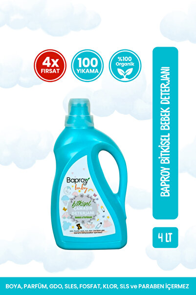 Baproy Bebekler Için Bitkisel Çamaşır Deterjanı Toplam 4 Litre %30 Güçlendiri...