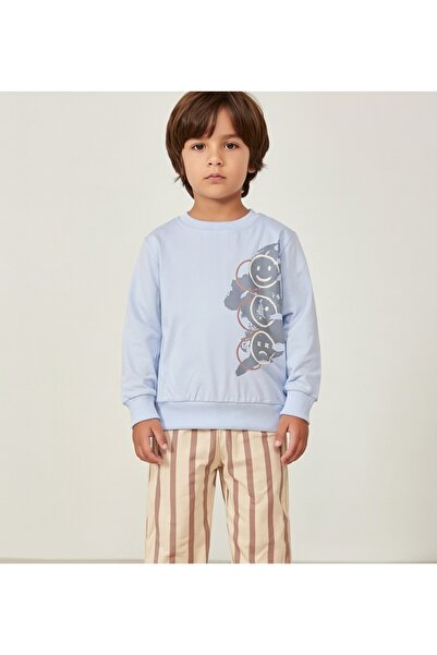 AY GİYİM بدلة مخططة باللون الأزرق الكريمي للأولاد