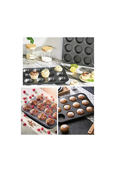 Genel Markalar Muffin Kek Kalıbı Teflon 12'li