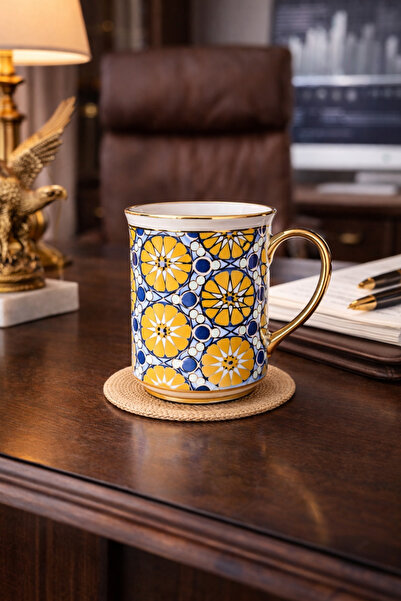 BYART كوب شاي سيراميك أنيق بلمسة فخامة صناعة تركية