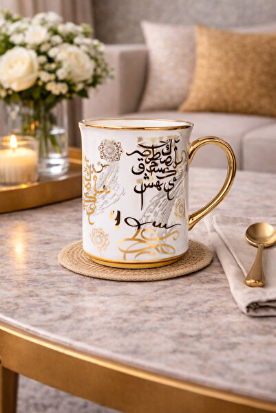 BYART Elegant ceramic teacup with a touch of luxury, made in Turkey.