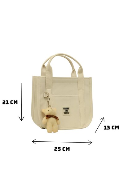 ZİVORA Buzi Fabric Teddy Bear Crossbody Bag with Column Strap