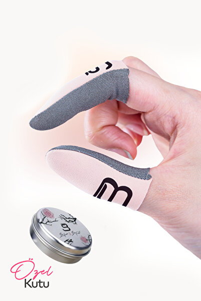 Bhave Hybrid Parmaklık-1 Çift-pembe-pubg Parmak Eldiveni- Saklama Kutulu- Ter...