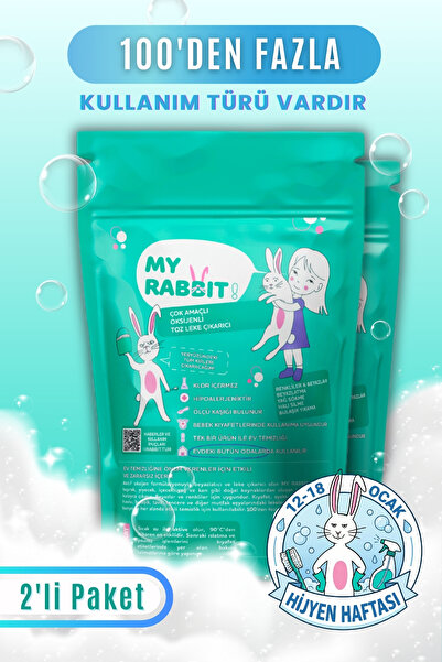 My Rabbit! Çamaşır Ve Yüzey Için Çok Amaçlı Oksijenli Toz Leke Çıkarıcı ve be...