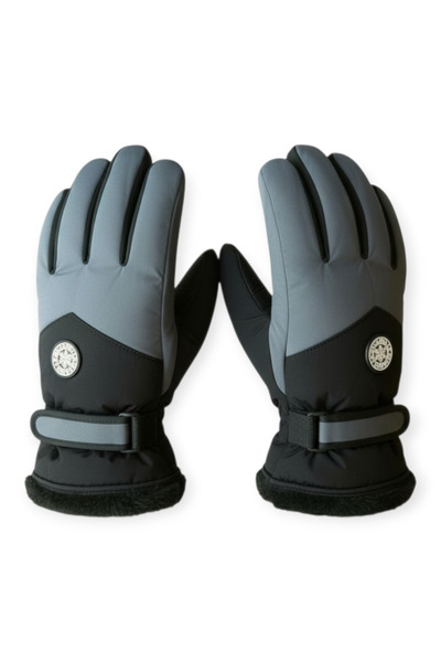 Mustran قفازات شتوية كبيرة الحجم مقاومة للماء مع فرو سميك من الداخل للتزلج عل...