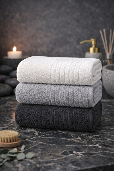 SHAL HOME Σετ πετσετών Elyuz 3 τεμαχίων 50x90cm από 100% βαμβάκι