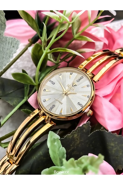 Fiesta Marka Çelik Kordon Zarif Kelepçe Model Altın Sarısı Renk Nişan,düğün, ...