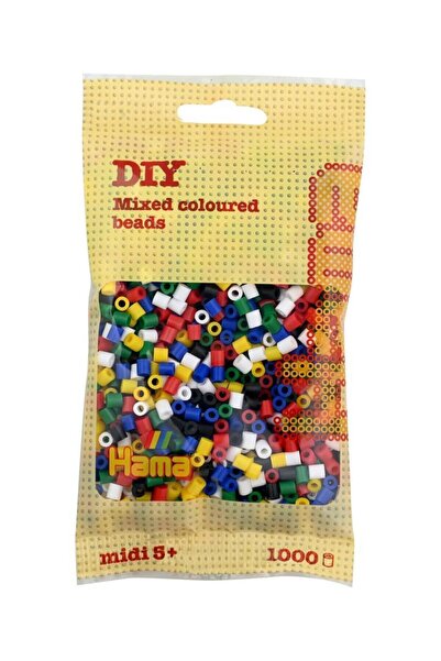 Hama خرز ميدي 1000 قطعة - 6 ألوان أساسية متنوعة