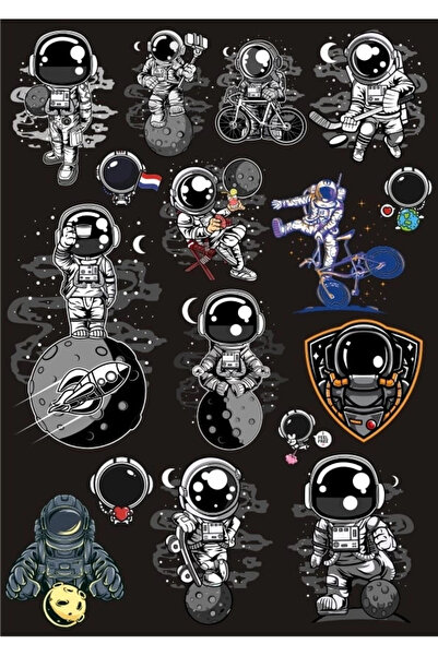 Reysa Tasarım مجموعة ملصقات رائد الفضاء 14 20 قطعة للهاتف والكمبيوتر اللوحي و...