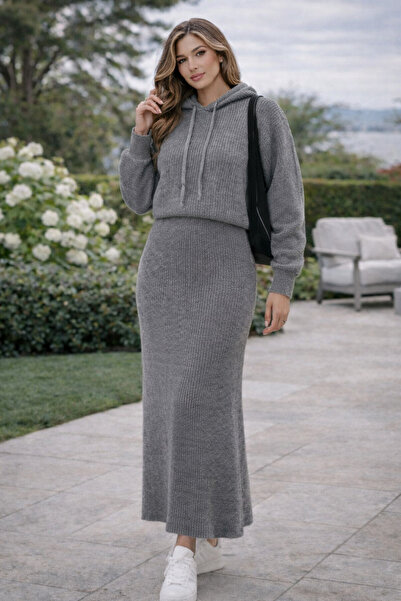 DOQU MILANO KAPÜŞÖNLÜ KADIN FİTİLLİ ELBİSE