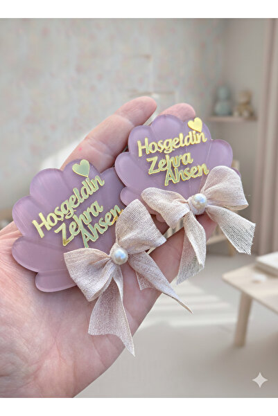 NaturessCo Fiyonklu Pudra Istiridye Model Hediyelik Bebek Magneti ( 10 Adet )