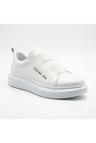 BESKAR Pánské tenisky s bílou kůží a protiskluzovou podrážkou - vysoce přilna...