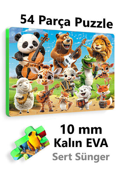 EVAKANCA 54 Parçalı Kalın Puzzle Yapboz Müzisyen Hayvanlar