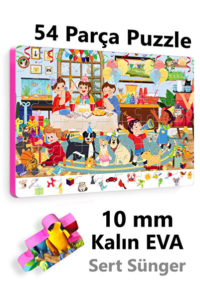 EVAKANCA 54 Parçalı Kalın Puzzle Yapboz Doğum Günü