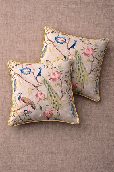 Alacastore με ρέλι Ψηφιακή εκτύπωση Παγώνια 2 τεμάχια Κάλυμμα μαξιλαριού 50x50