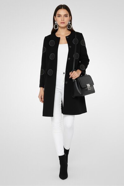 Emporio Armani معطف ترنش نسائي، أسود