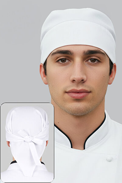 Üniformanya Μπαντάνα σεφ με λευκή ζώνη στην πλάτη