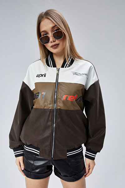 CHOS7N سترة نسائية كبيرة الحجم مطبوعة لسائقي الدراجات النارية