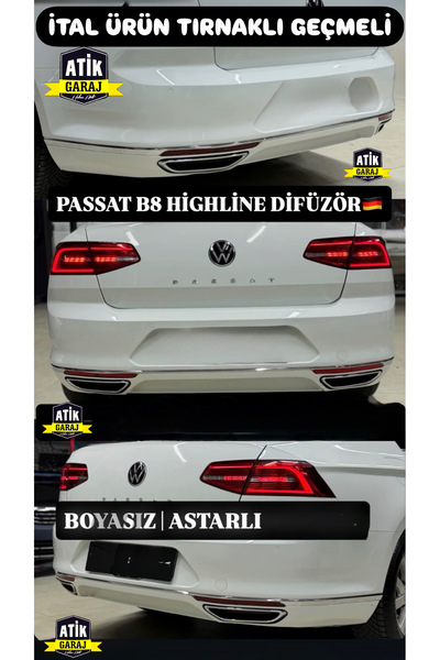 Bosch Passat B8 R-Line Arka Tampon Difüzör