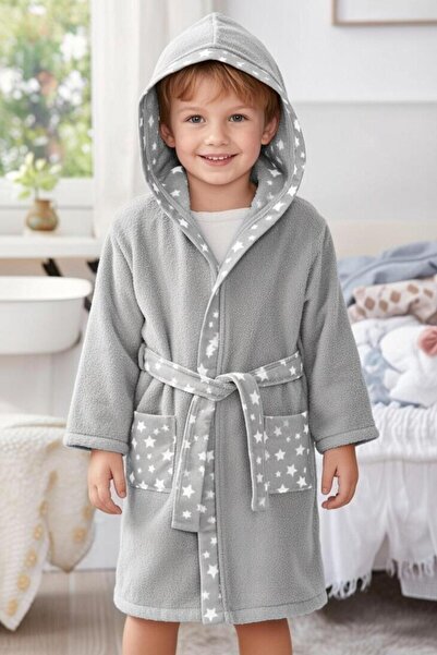 Genel Markalar KAPŞONLU KIZ ERKEK ÇOCUK BORNOZU PAMUKLU