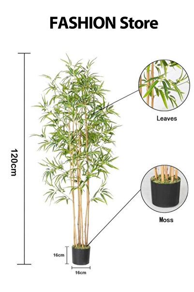 Generic ديكور غابة من الخيزران الصناعي الأنيق بطول 120 سم لغرفة المعيشة/الشرف...