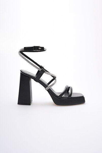 TRENDELLA Sandale cu toc negre Carmen pentru femei