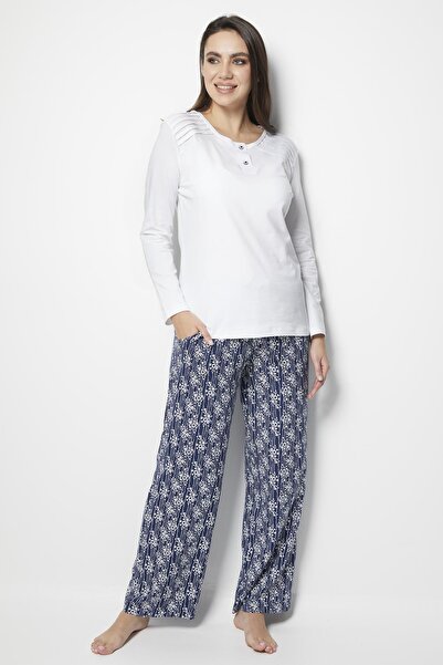 Doremi Set de pijamale de damă alb negru