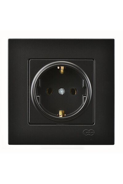 Günsan Elektrik Günsan Eqona Metalik Siyah Topraklı Priz