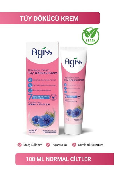 AGISS Tüy Dökücü Krem 100 ml Normal Ciltler