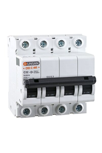 Günsan Valta Otomatik Sigorta 4 Kutup 6kA C Tip 32A