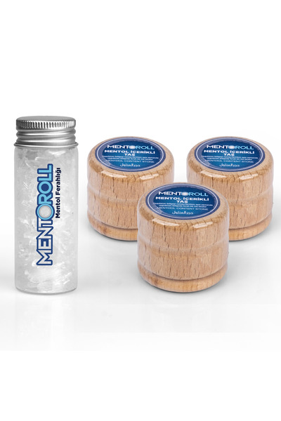 Mentoroll Mıgren ve Baş ağrısı Taşı Mentol taşı 3 + Kristal mentol 20 Gr