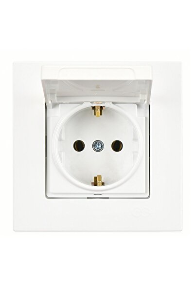 Günsan Eqona White Covered Grounded Socket