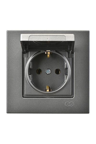 Günsan Elektrik Günsan Eqona Füme Kapaklı Topraklı Priz
