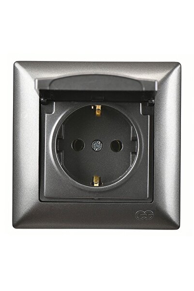 Günsan Visage Füme Kapaklı Topraklı Priz