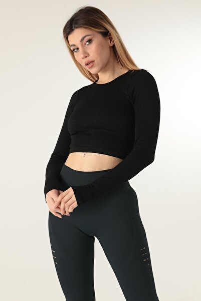 Doremi طاقم الرقبة مضلع كم طويل المحاصيل