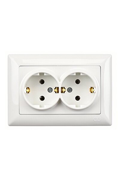 Günsan Visage Beyaz İkili Topraklı Priz