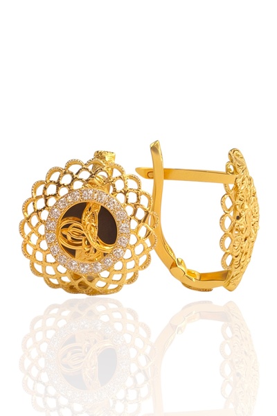 Hakan Güler Kuyumculuk Altın Tuğralı J Küpe