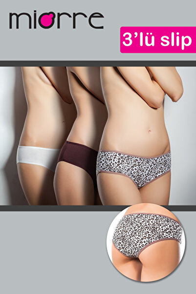 Miorre Pachet de 3 chiloți confortabili pentru femei, din bumbac pieptănat, c...