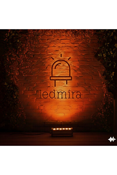 Ledmira 6w - 20cm Amber Renk Işık Wallwasher Duvar, Minare, Bina Ve Ağaç Boyama